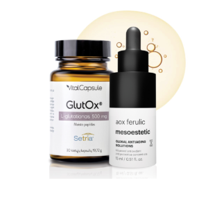 ANTI-AGING SPRENDIMAS GlutOx® + Mesoestetic AOX Ferulic