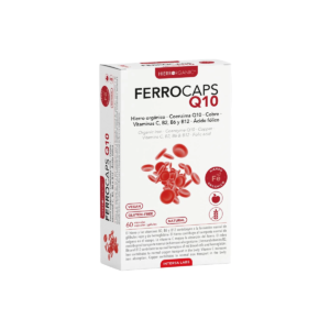 FERROCAPS chelatinė geležis su variu, CoQ10 ir vitaminais, 60 kapsulių